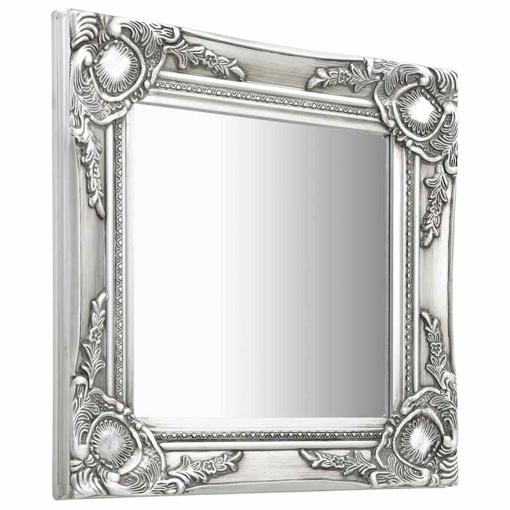 vidaXL Wall Mirror | Silver | Wood, Glass, Engineered wood | 40 x 40 cm 2