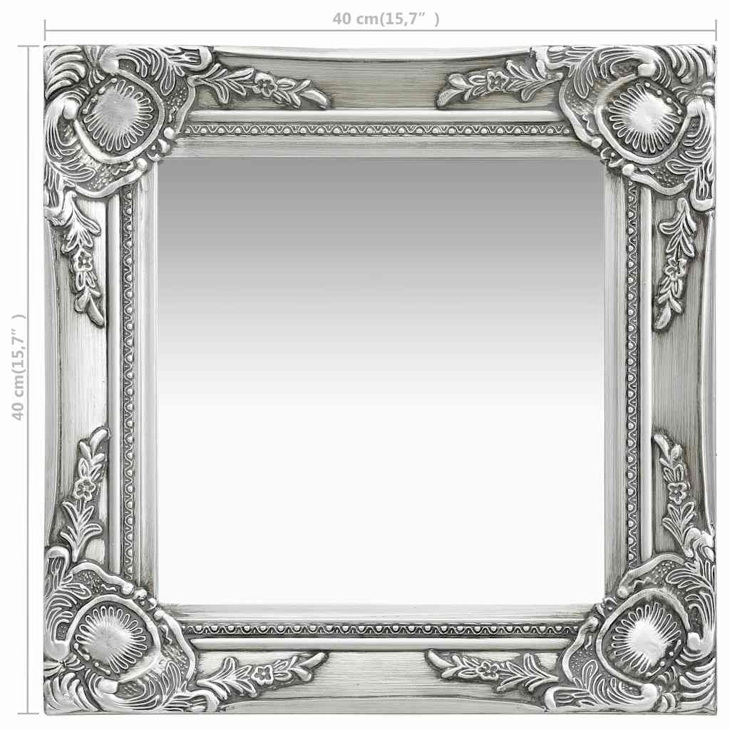 vidaXL Wall Mirror | Silver | Wood, Glass, Engineered wood | 40 x 40 cm 5