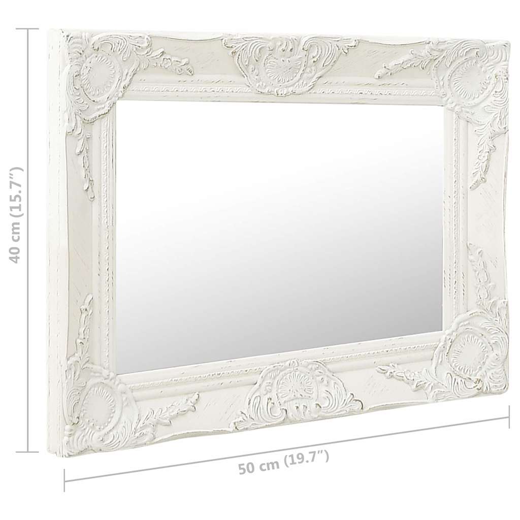 vidaXL Wall Mirror | White | Wood, glass, engineered wood | 50x40 cm 6