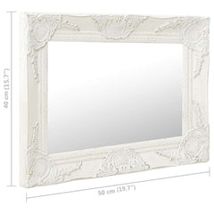 vidaXL Wall Mirror | White | Wood, glass, engineered wood | 50x40 cm 6