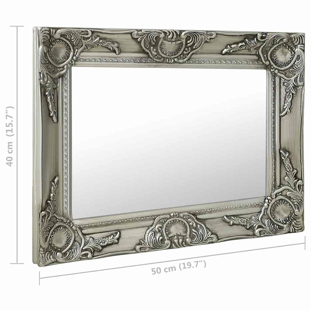 vidaXL Wall Mirror | Silver | Wood, glass, engineered wood | 50 x 40 cm 6