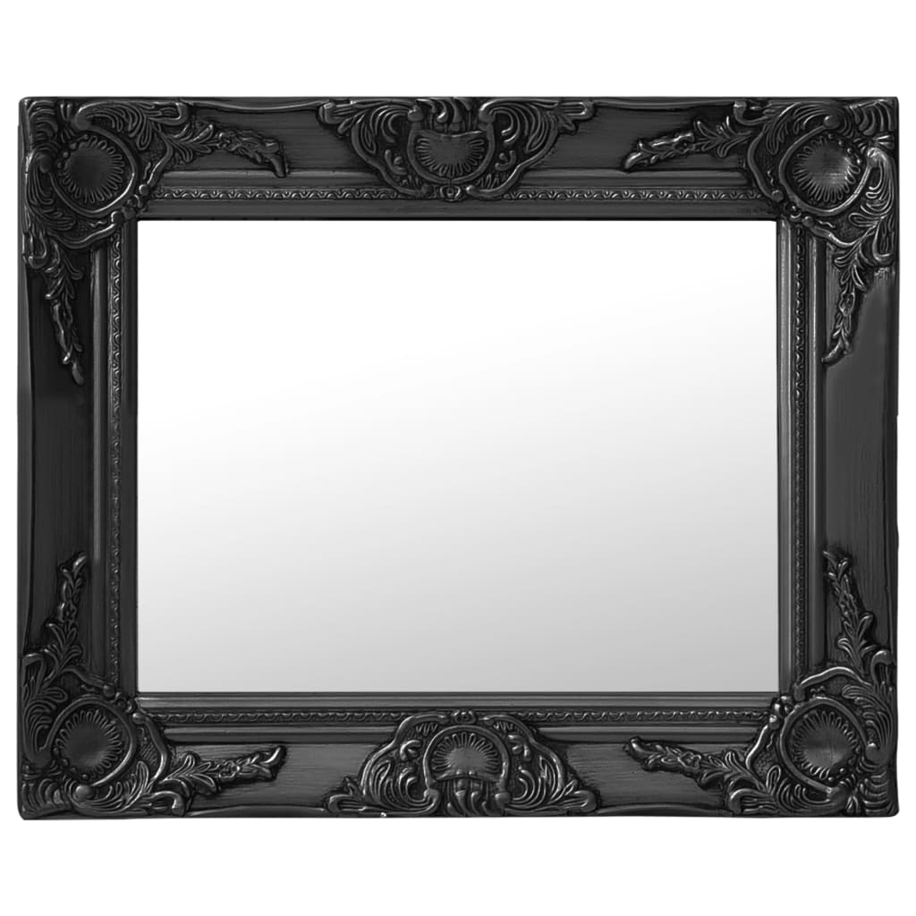 vidaXL Wall Mirror | Black | Wood, glass, engineered wood | 50x40 cm 1