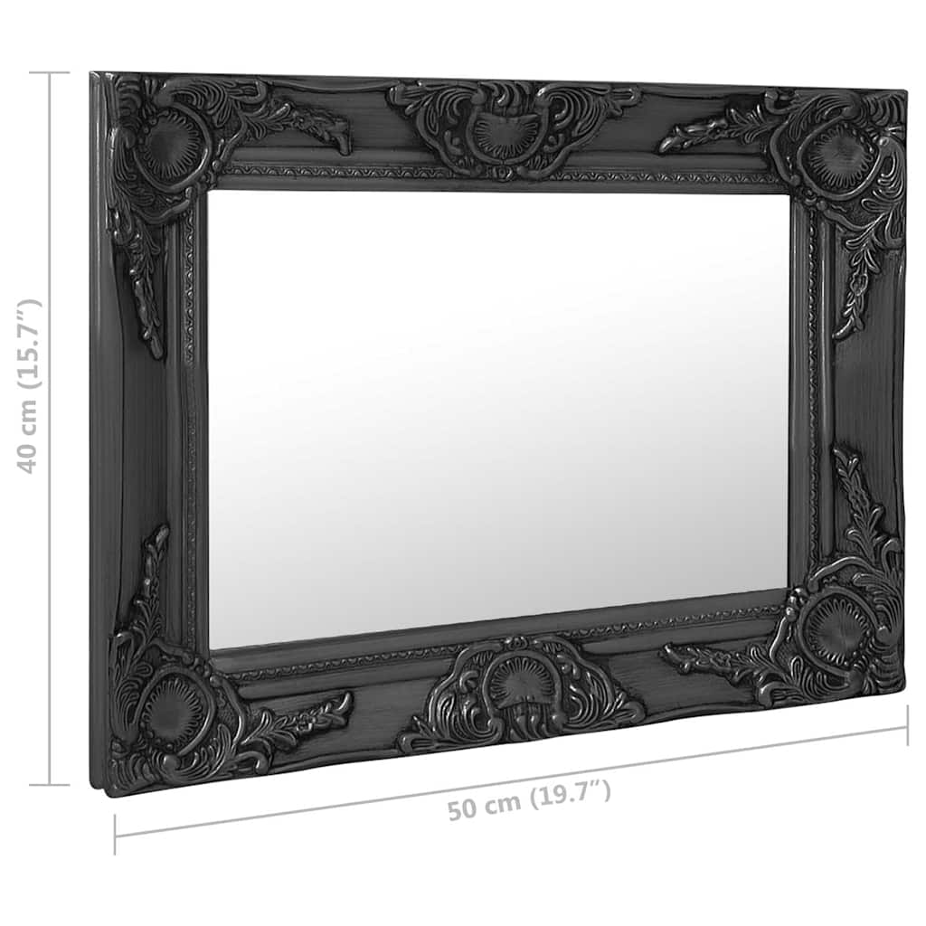 vidaXL Wall Mirror | Black | Wood, glass, engineered wood | 50x40 cm 6