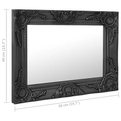 vidaXL Wall Mirror | Black | Wood, glass, engineered wood | 50x40 cm 6