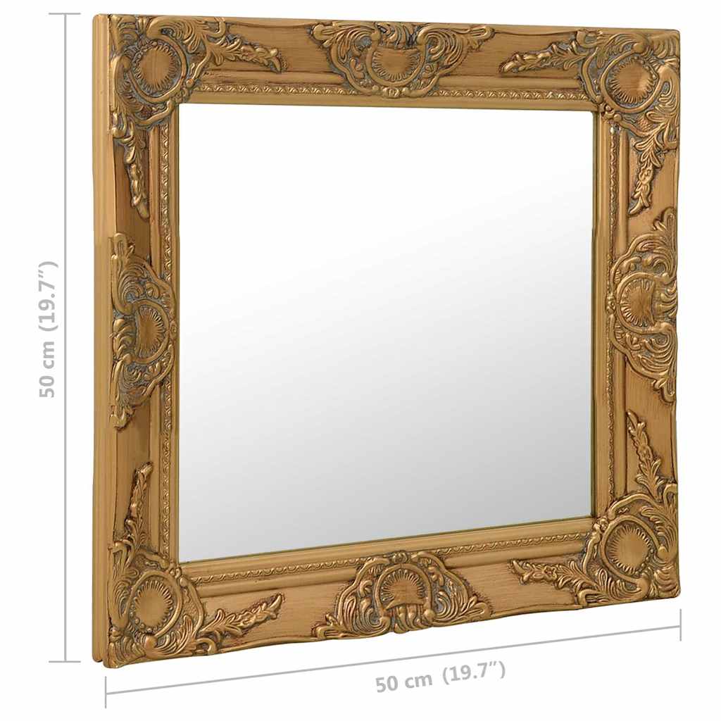 vidaXL Wall Mirror | Gold | Wood, glass, engineered wood | Medium 6