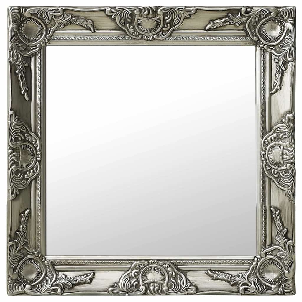 vidaXL Wall Mirror | Silver | Wood, glass and engineered wood | 50 cm x 50 cm 1