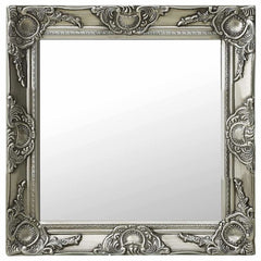 vidaXL Wall Mirror | Silver | Wood, glass and engineered wood | 50 cm x 50 cm 1