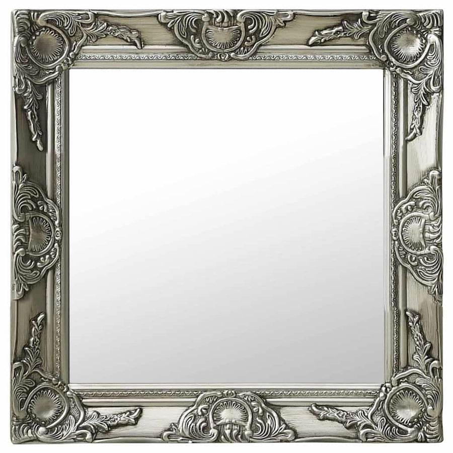 vidaXL Wall Mirror | Silver | Wood, glass and engineered wood | 50 cm x 50 cm 1