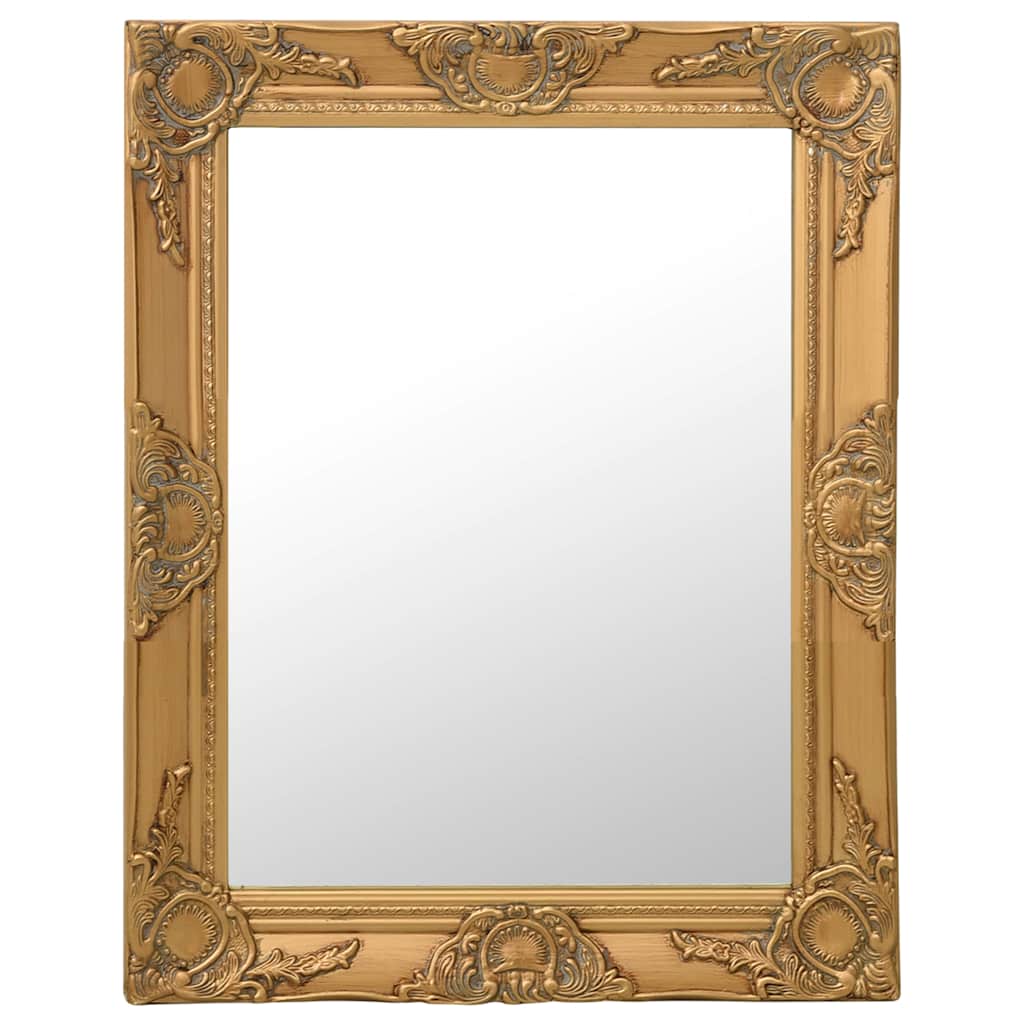 vidaXL Wall Mirror | Gold | Wood, glass, engineered wood | 50x60 cm | Mirror 1