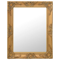 vidaXL Wall Mirror | Gold | Wood, glass, engineered wood | 50x60 cm | Mirror 1