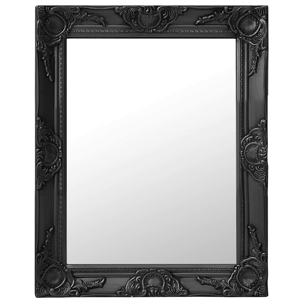 vidaXL Wall Mirror | Black | Wood, glass, engineered wood | 50x60 cm | Mirror 1