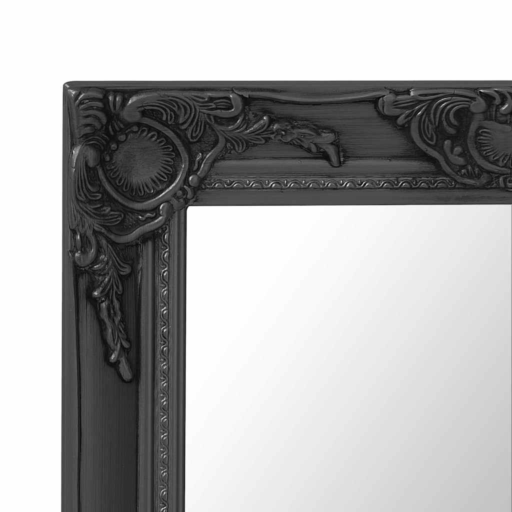 vidaXL Wall Mirror | Black | Wood, glass, engineered wood | 50x60 cm | Mirror 4