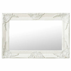 vidaXL Wall Mirror | White | Wood, Glass, Engineered Wood | 60x40 cm 1