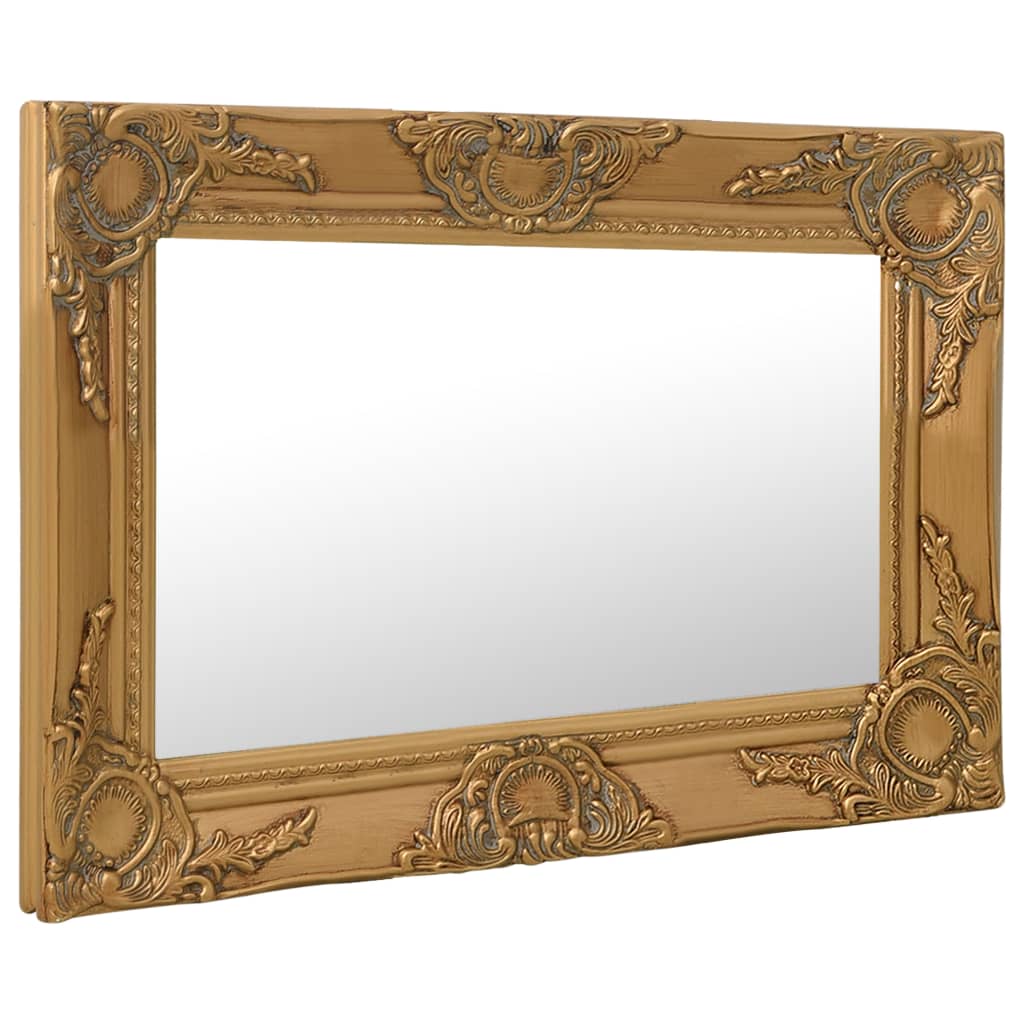 vidaXL Wall Mirror | Gold | Wood, glass, engineered wood | 60 cm x 40 cm 2