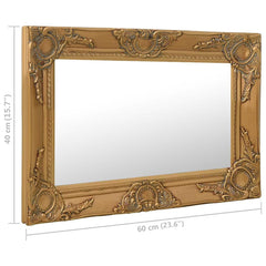vidaXL Wall Mirror | Gold | Wood, glass, engineered wood | 60 cm x 40 cm 6