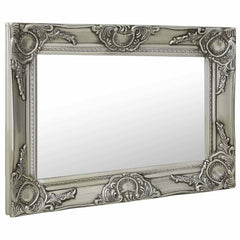 Wall Mirror Baroque Style Width 60 cm Silver