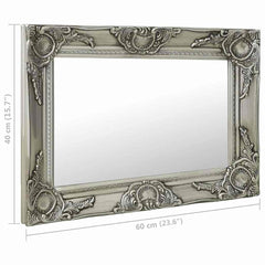 vidaXL Wall Mirror | Silver | Wood, glass, engineered wood | Small-Medium 6