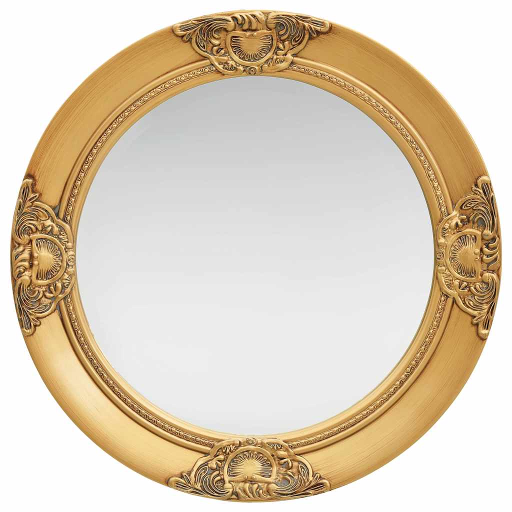 vidaXL Wall Mirror | Gold | Wood, glass, engineered wood | 50 cm diameter 1