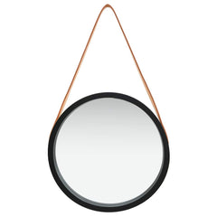vidaXL Wall Mirror with Strap 40 cm Black 2