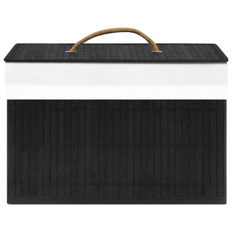 Bamboo Storage Boxes 4 pcs Black