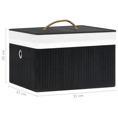 Bamboo Storage Boxes 4 pcs Black