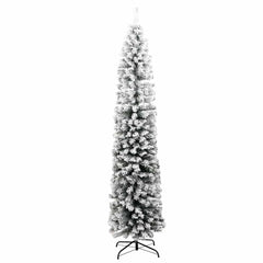 vidaXL Slim Artificial Christmas Tree with Flocked Snow Green 180 cm PVC 3