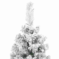 vidaXL Slim Artificial Christmas Tree with Flocked Snow Green 180 cm PVC 4