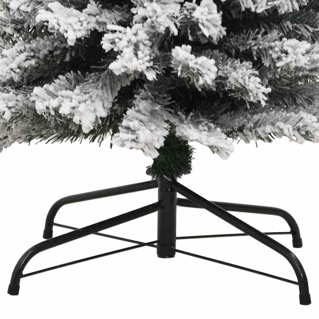 vidaXL Slim Artificial Christmas Tree with Flocked Snow Green 180 cm PVC 6