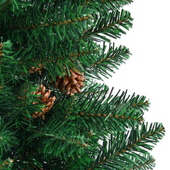 vidaXL Slim Christmas Tree with Real Wood and Cones Green 180 cm PVC 5