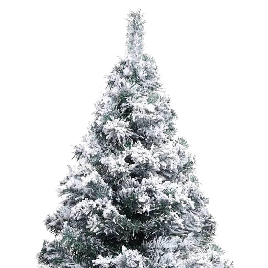 vidaXL Artificial Christmas Tree | Green with flocked snow | PVC, Metal 3