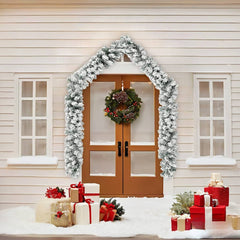 vidaXL Christmas Garland with Flocked Snow Green 5 m PVC 2