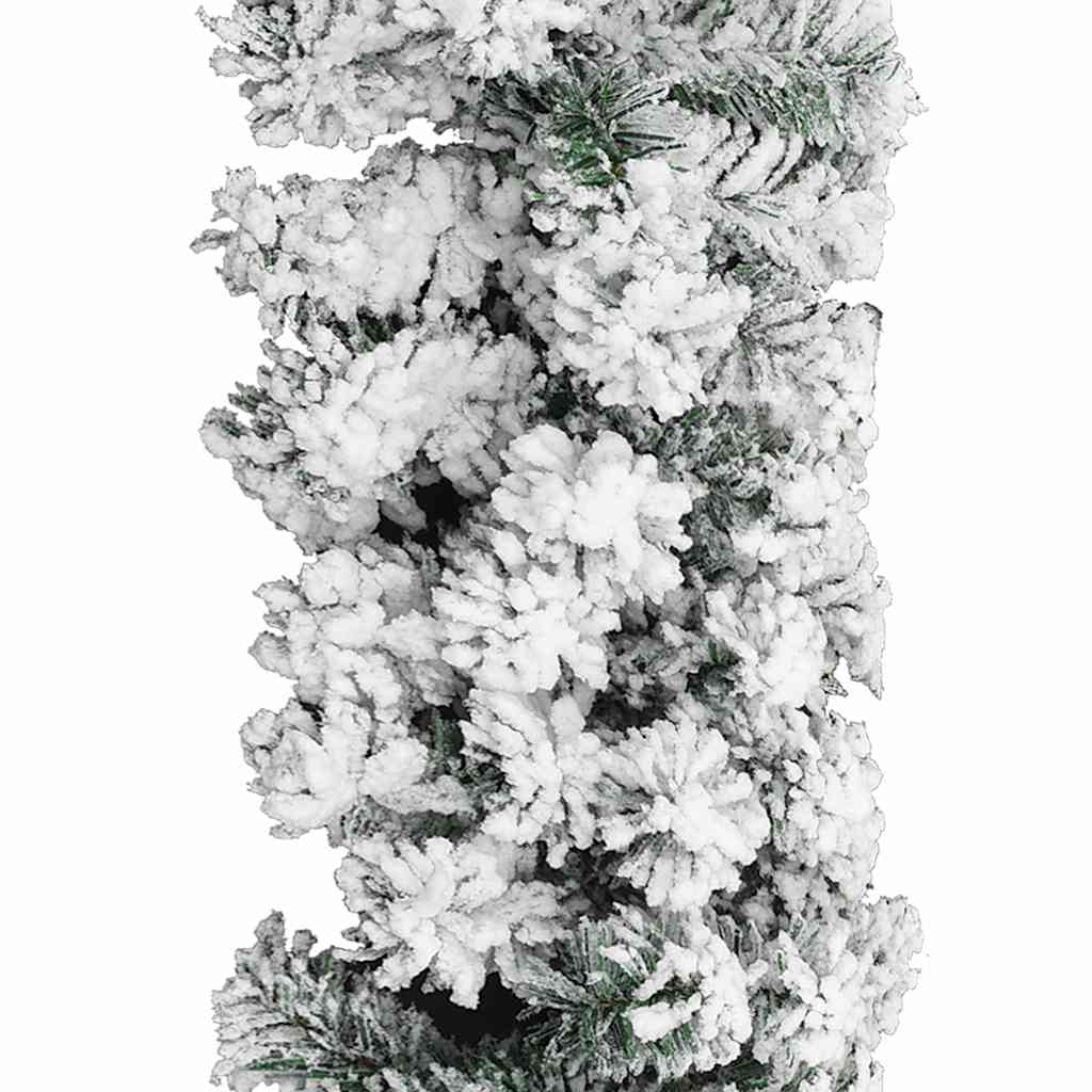 vidaXL Christmas Garland with Flocked Snow Green 10 m PVC 3