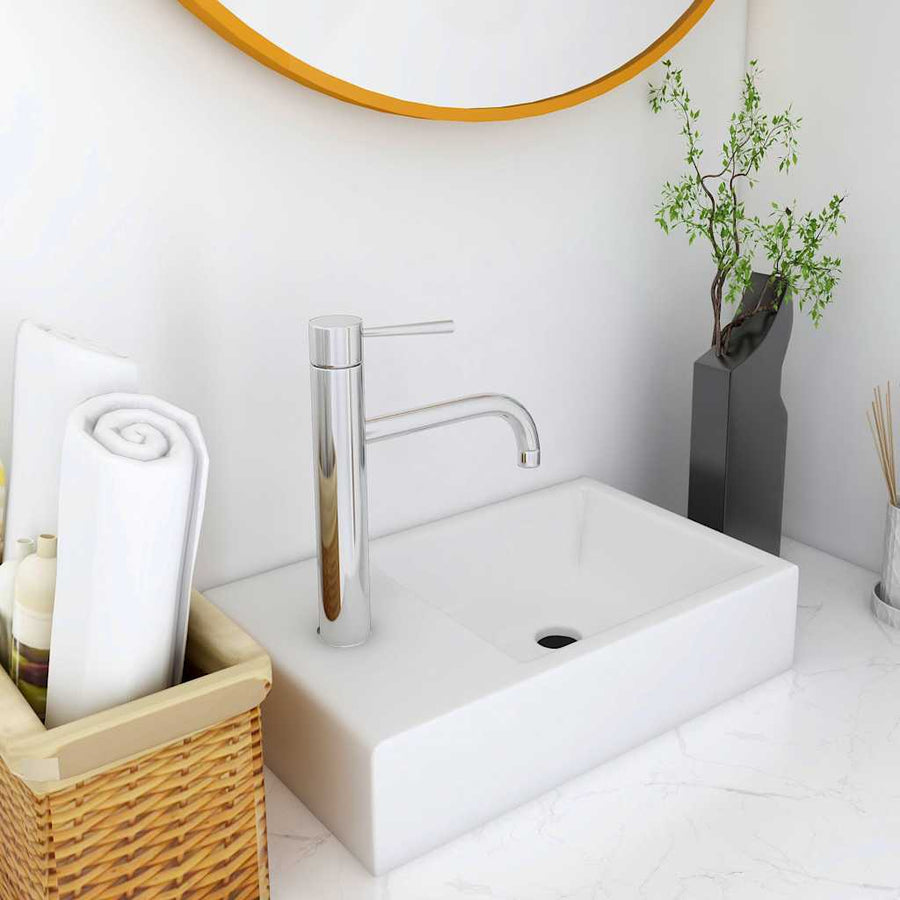 146513 vidaXL Wash Basin 400x220x90 mm SMC White 1