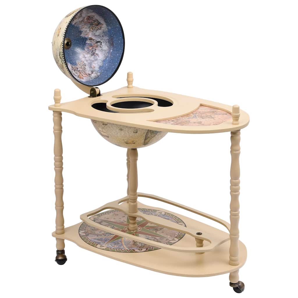 320908 vidaXL Freestanding Globe Bar Wind Stand Eucalyptus Wood Green 1