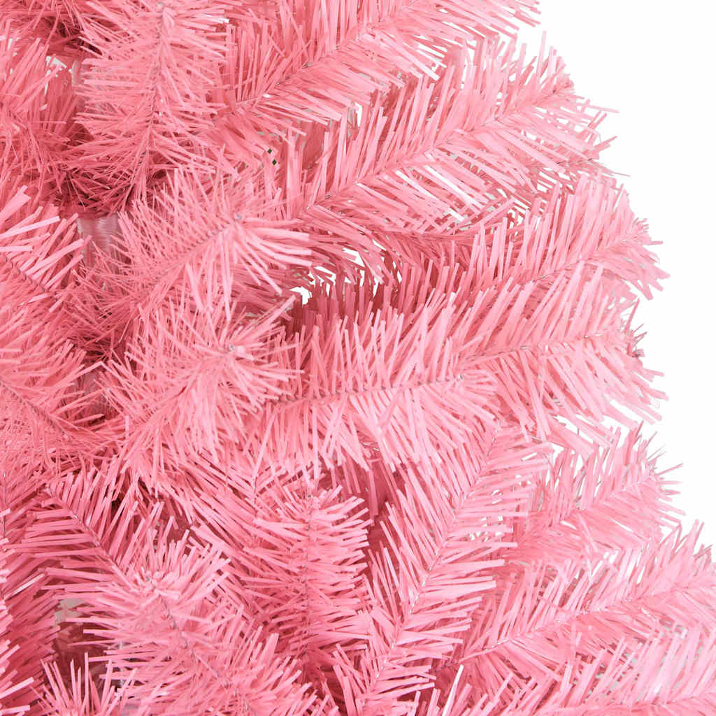 vidaXL Artificial Christmas Tree with Stand Pink 210 cm PVC 5