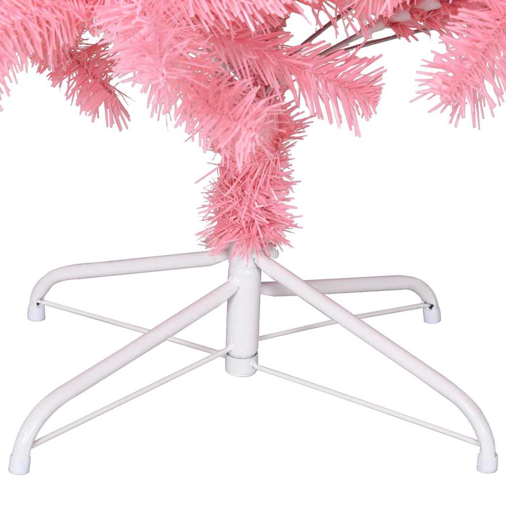 vidaXL Artificial Christmas Tree with Stand Pink 210 cm PVC 6