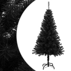 vidaXL Artificial Christmas Tree with Stand Black 150 cm PVC 2