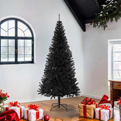 vidaXL Artificial Christmas Tree with Stand Black 180 cm PVC 1