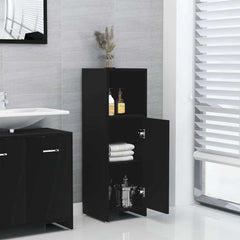 vidaXL Bathroom Cabinet | Black | Engineered wood | Medium | Bathroom Cabinet 3