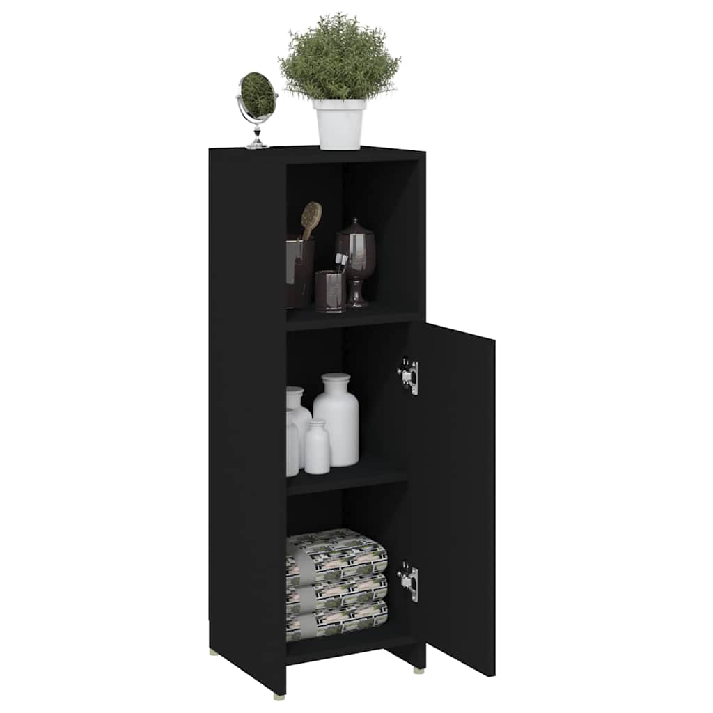 vidaXL Bathroom Cabinet | Black | Engineered wood | Medium | Bathroom Cabinet 4