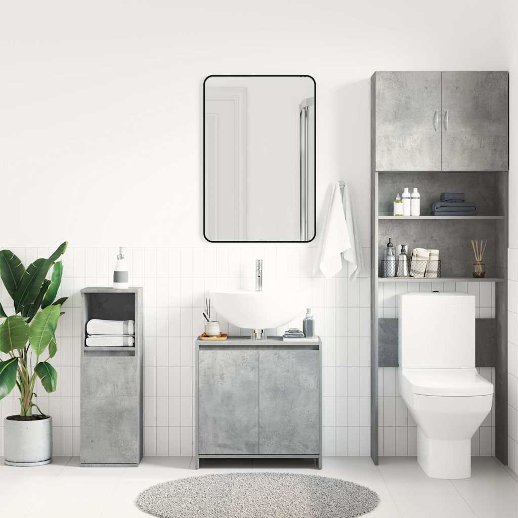 vidaXL Bathroom Cabinet Concrete Grey 60x33x60 cm Engineered Wood 3