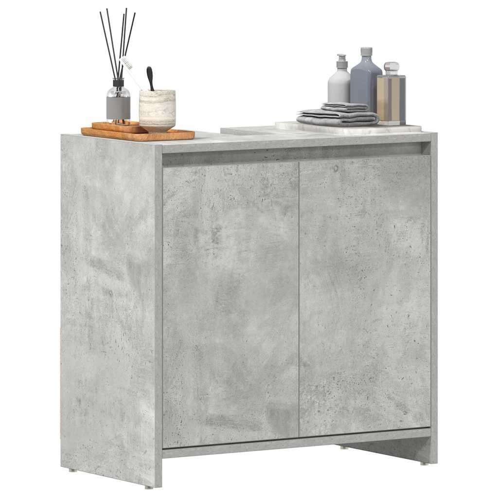 vidaXL Bathroom Cabinet Concrete Grey 60x33x60 cm Engineered Wood 4