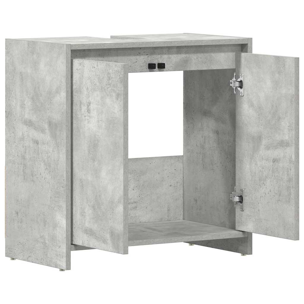 vidaXL Bathroom Cabinet Concrete Grey 60x33x60 cm Engineered Wood 5