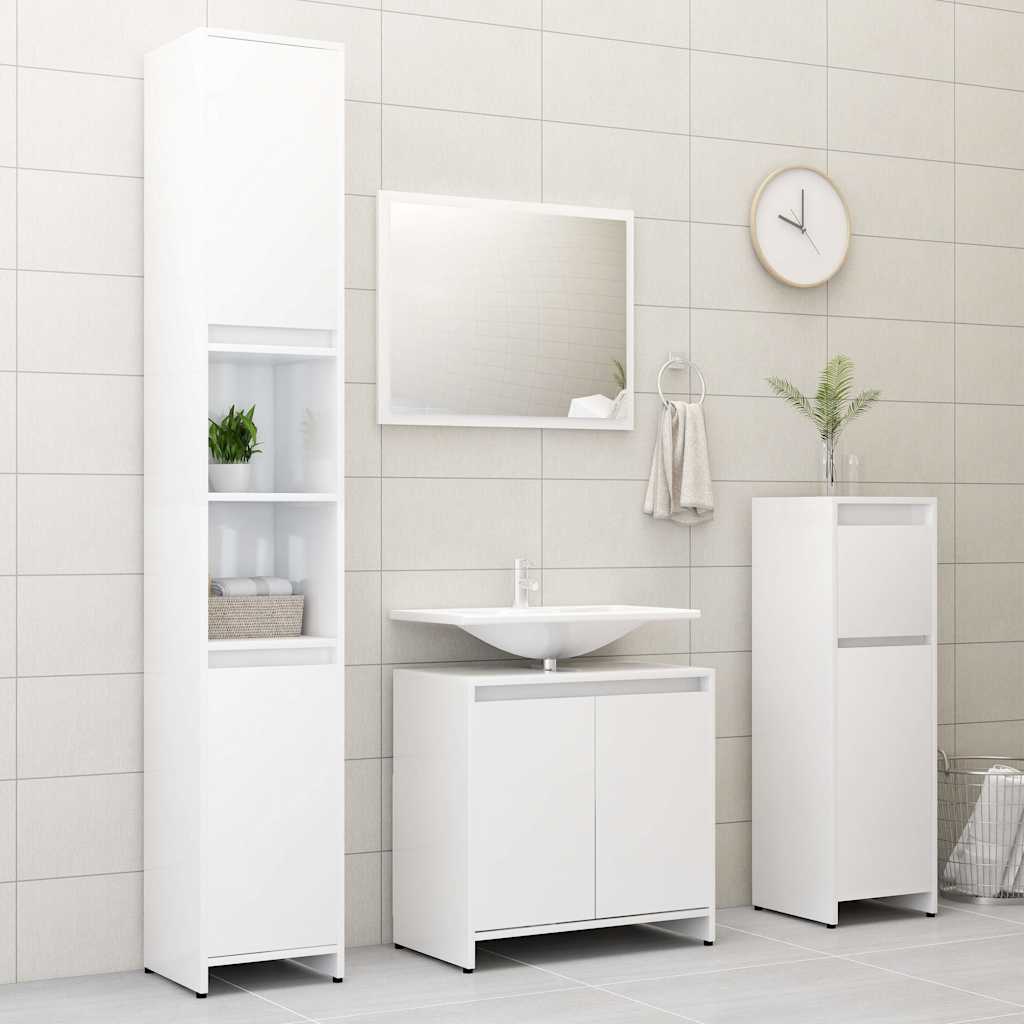 2 Piece Bathroom Furniture Set Engineered Wood