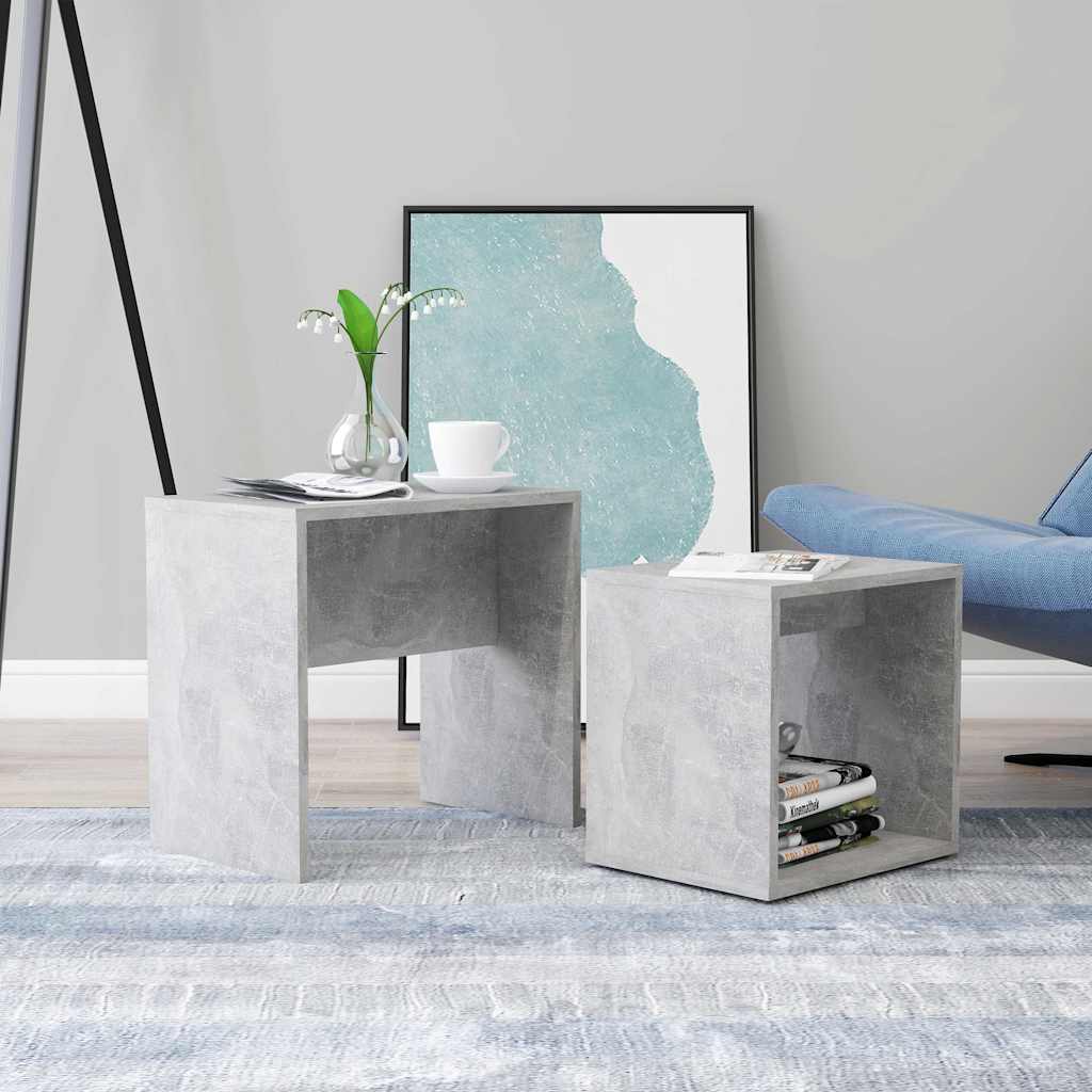 vidaXL Coffee Table | Concrete grey | Engineered wood | Small | Stackable 1
