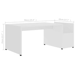 vidaXL Coffee Table | White | Engineered wood | Medium | Storage | Coffee Table 6