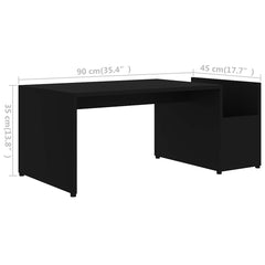 vidaXL Coffee Table | Black | Engineered wood | 90 x 45 x 35 cm | Coffee Table 6
