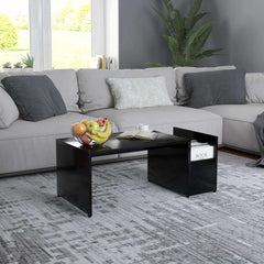 vidaXL Coffee Table | Black | Engineered wood | 90 x 45 x 35 cm | Coffee Table 1