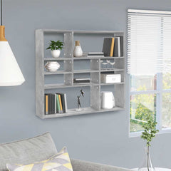 vidaXL Wall Shelf | Concrete Grey | Engineered Wood | Medium | Wall Mounted 1