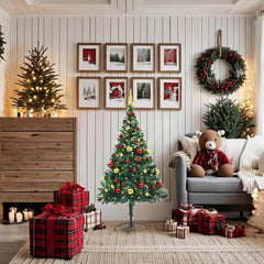 vidaXL Artificial Pre-lit Christmas Tree with Baubles Green 150 cm 1